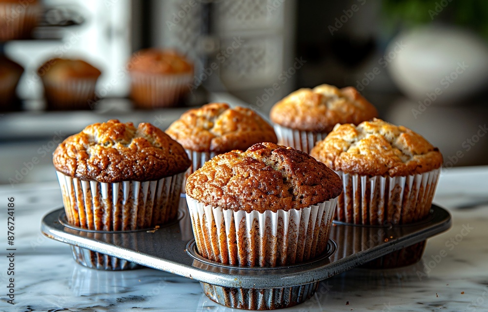 a tray of freshly baked muffins.