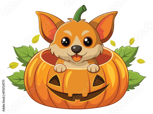 Spooky Pawsome: Norwegian Lundehund Puppy Halloween Excitement