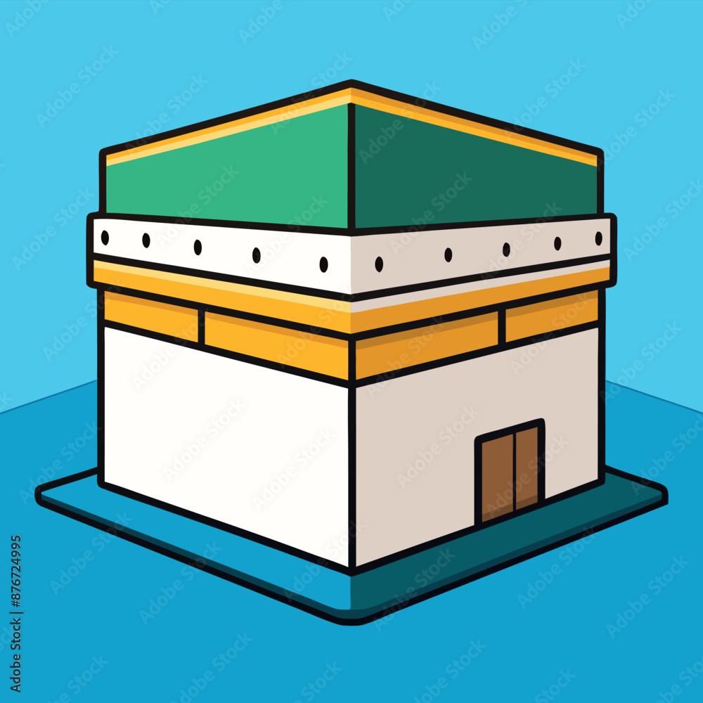 Cartoon Vector Icon Illustration of the Kaaba Mecca Cartoon Vector Icon Illustration of the Kaaba Mecca