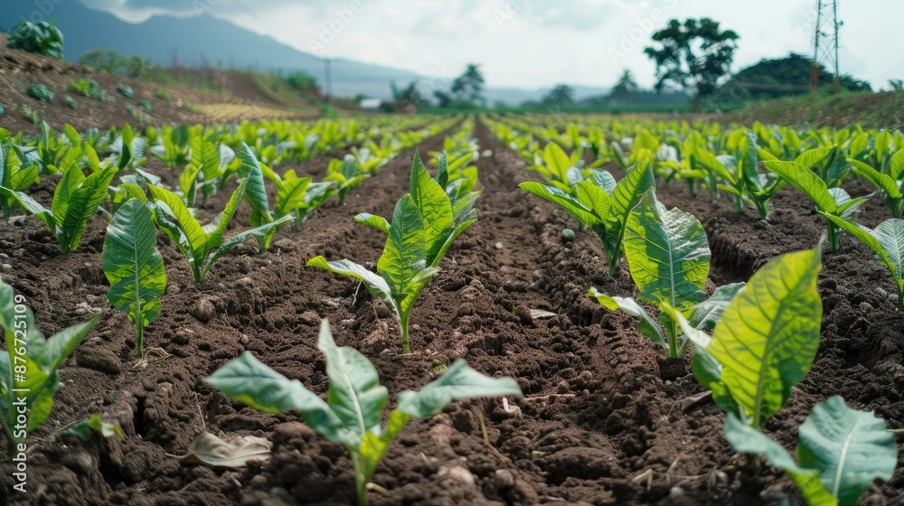 Prepare soil for growing tobacco by tractor Prepare soil for growing tobacco by tractor