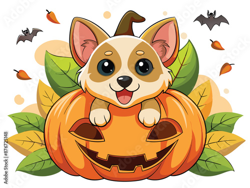 Spooky Pawsome: Norwegian Lundehund Puppy Halloween Excitement