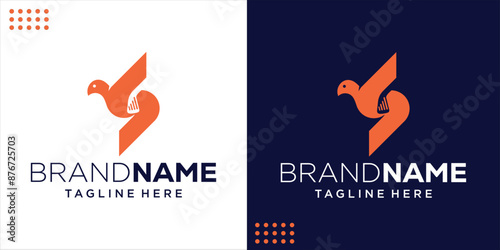 S bird logo Golf club negative space, Design inspiration, Illustration, Vector