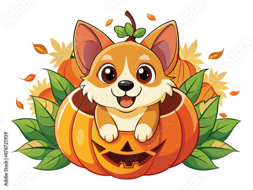 Spooky Pawsome: Norwegian Lundehund Puppy Halloween Excitement