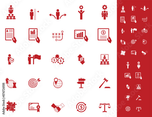 Universal business management and human resources icon set. Universal icons for web and mobile. Vector.	