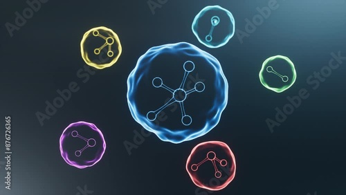 3D rendering Cell molecular motion animation