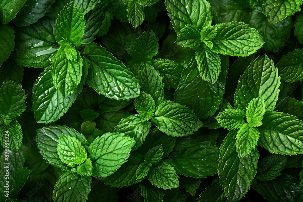 Vibrant Mint Leaves Array Vibrant Mint Leaves Array