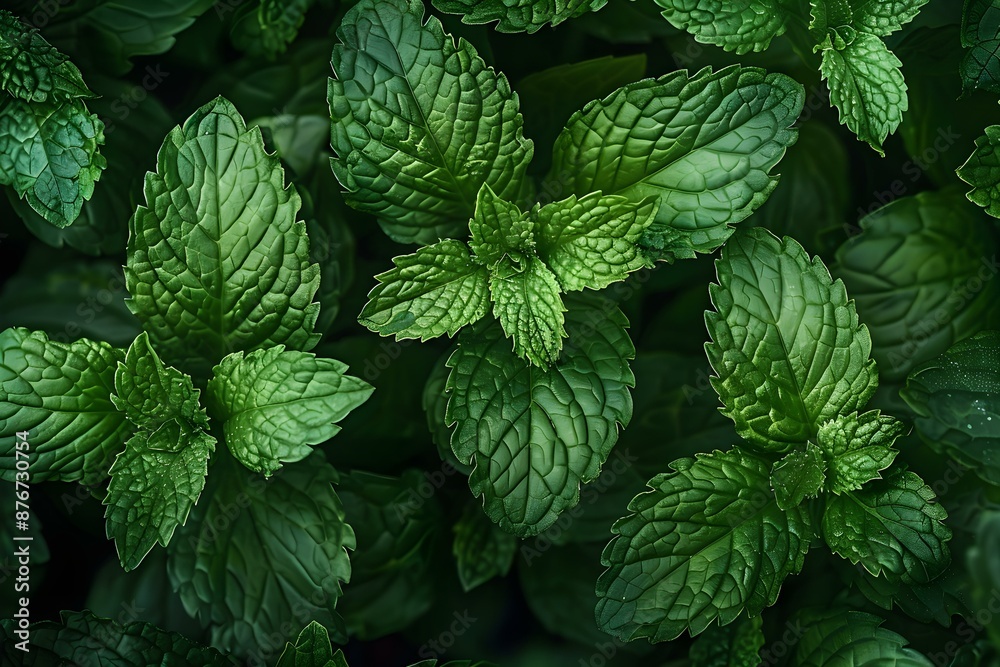 Vibrant Mint Leaves Array Vibrant Mint Leaves Array