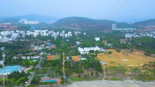 Rushikonda Beach Aerial View Visakhapatnam. photo