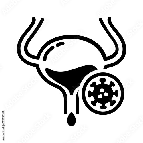 Vector solid black icon for Urinary infection