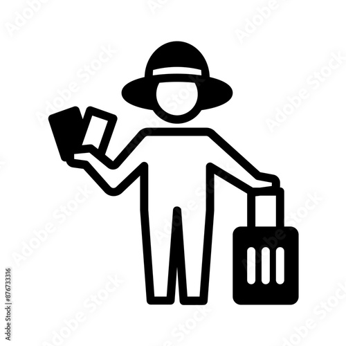 Vector solid black icon for Vacationer