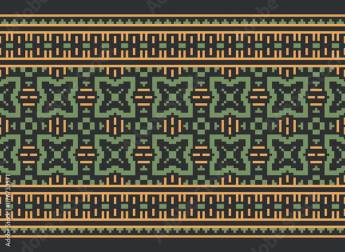 Peruvian American Indian pattern tribal ethnic motifs geometric seamless vector fabric background