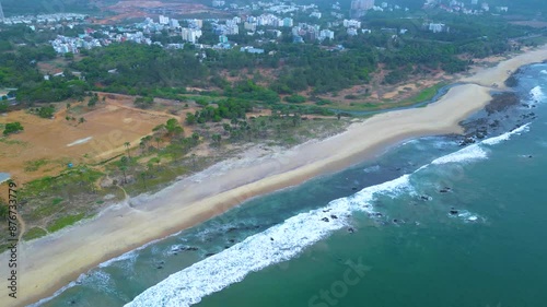 Rushikonda Beach Aerial View Visakhapatnam. photo