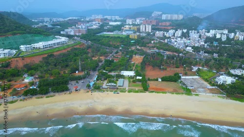 Rushikonda Beach Aerial View Visakhapatnam. photo