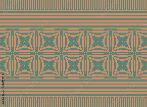 Peruvian American Indian pattern tribal ethnic motifs geometric seamless vector fabric background