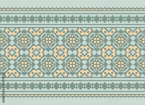 Peruvian American Indian pattern tribal ethnic motifs geometric seamless vector fabric background