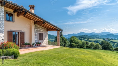 Wallpaper Mural Rustic countryside home, a quaint dwelling surrounded by rolling hills, an inviting residence with a homely atmosphere and classic charm Torontodigital.ca