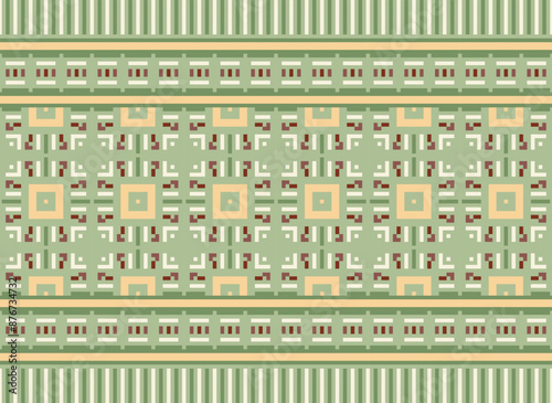 Peruvian American Indian pattern tribal ethnic motifs geometric seamless vector fabric background