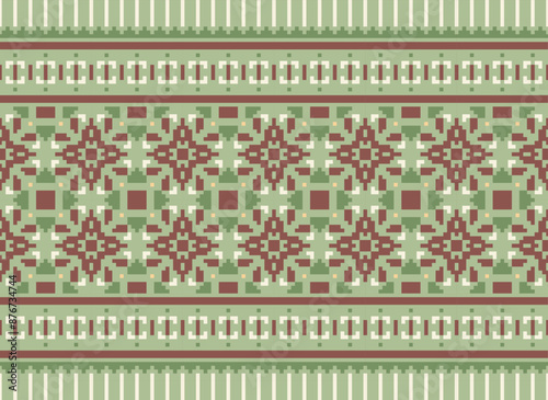 Peruvian American Indian pattern tribal ethnic motifs geometric seamless vector fabric background