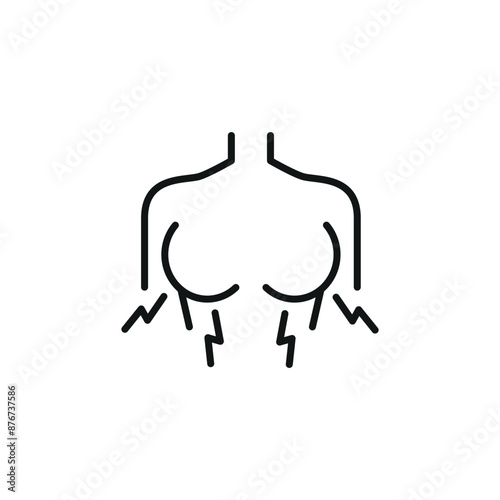 Breast pain icon. Simple breast pain icon for social media, app and web design. Vector illustration