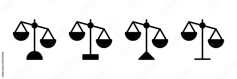 Scales icon vector isolated on white background . Law scale icon. Justice sign Scales icon vector isolated on white background . Law scale icon. Justice sign