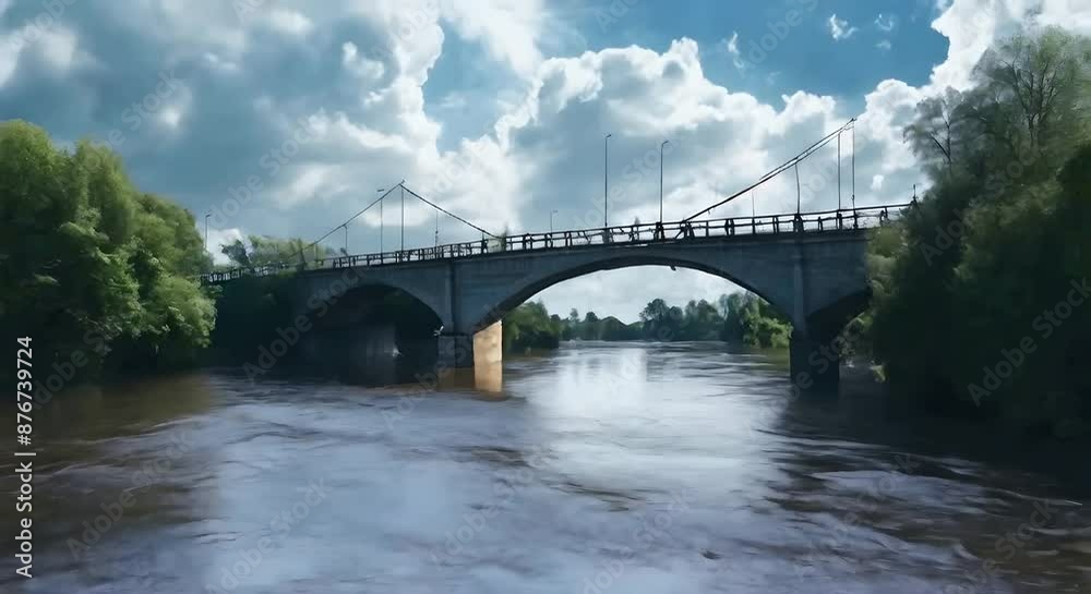 Atcham Bridge over River Severn in Flood Atcham Bridge over River Severn in Flood