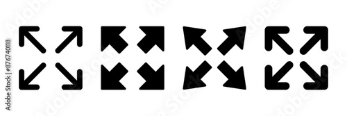 Fullscreen Icon vector isolated on white background. Expand to full screen icon. Fullscreen sign icon. Arrows symbol
