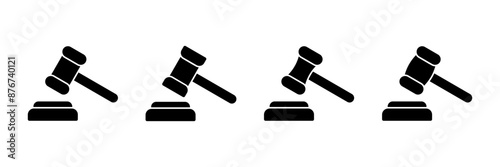 Gavel icon vector isolated on white background. Hammer icon vector. Judge Gavel Auction Icon Vector. Bid
