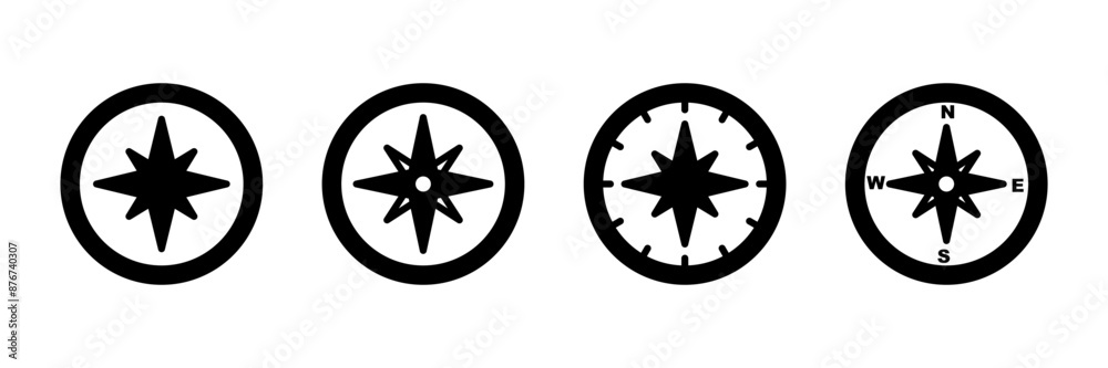 Compass icon vector isolated on white background. Compass vector icon Compass icon vector isolated on white background. Compass vector icon