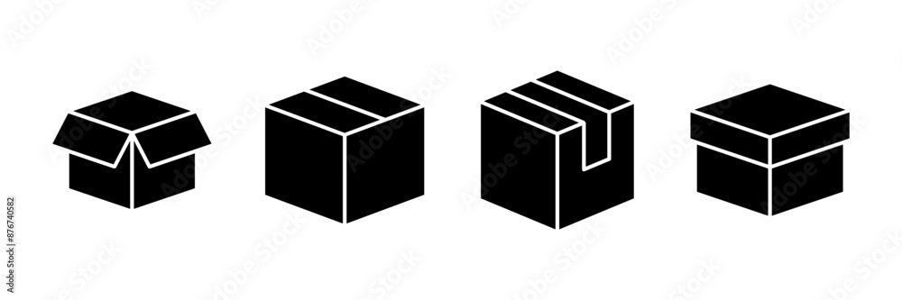 Box icon vector isolated on white background. Cardboard box, packaging open. Box vector icon Box icon vector isolated on white background. Cardboard box, packaging open. Box vector icon