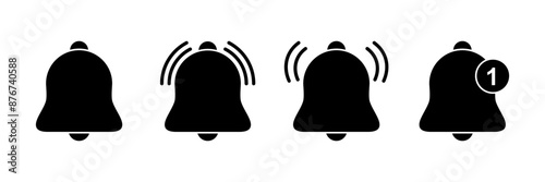 Bell Icon vector isolated on white background. Notification symbol. Bell vector icon