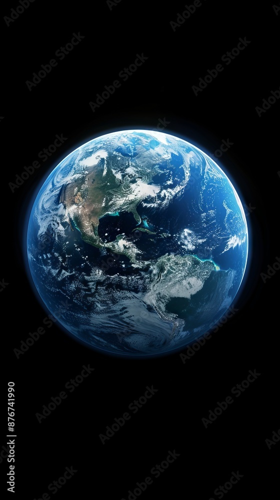 Background of earth from space with a blue sky and stars. Background of earth from space with a blue sky and stars.