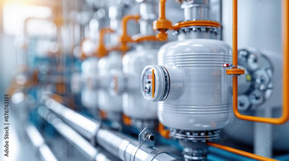 Close-up of industrial pipelines and valves in a factory setting, showcasing modern engineering and technology. Close-up of industrial pipelines and valves in a factory setting, showcasing modern engineering and technology.