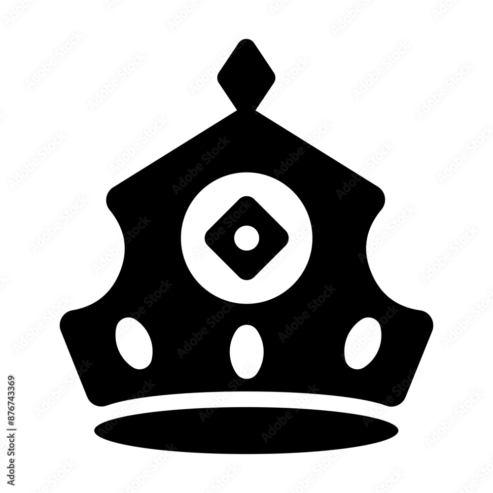 Royal headpiece icon designed in solid style Royal headpiece icon designed in solid style