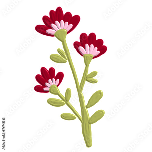 pink flower isolated on white background