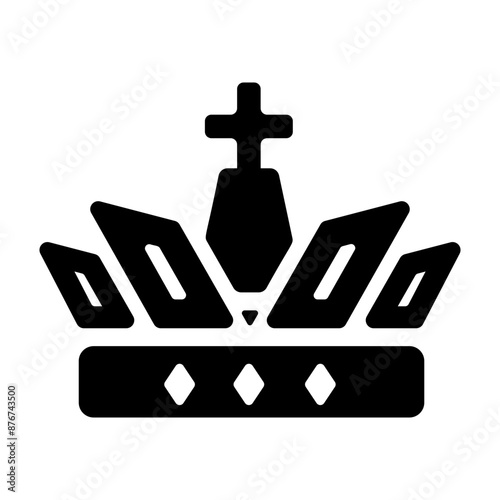 A glyph icon of royal headdress 