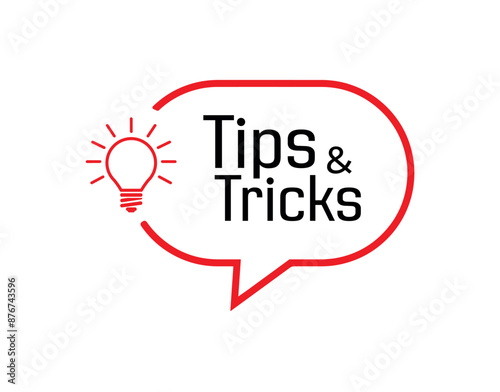 tips and tricks sign on white background