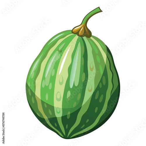 a lifelike bitter gourd against a white backdrop