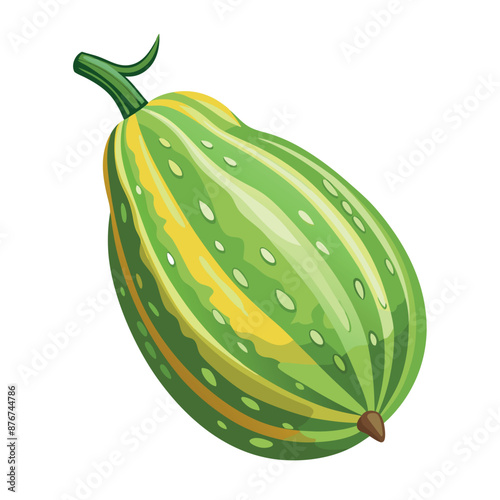 a lifelike bitter gourd against a white backdrop