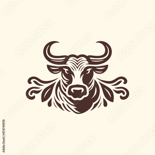Innovative bull logo icon design, embodying strength and resilience. Ideal for financial services, sports teams, and corporate branding. Vector illustration ensures scalability.