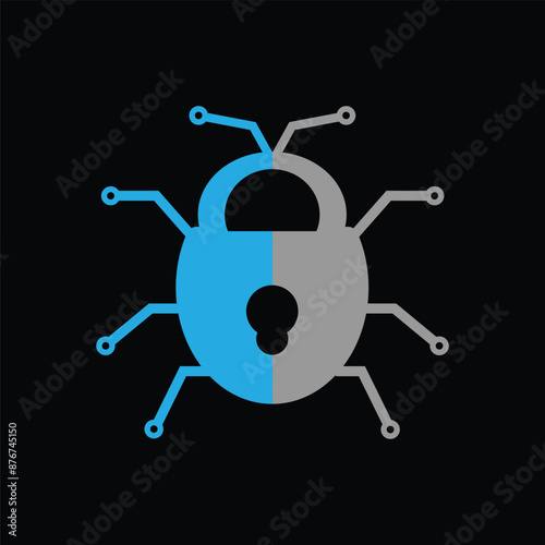 security lock digital cyber logo