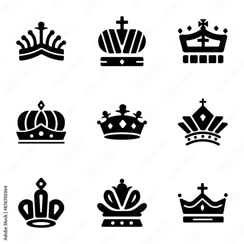 Set of Royal Crown Solid Icons
Set of Royal Crown Solid Icons