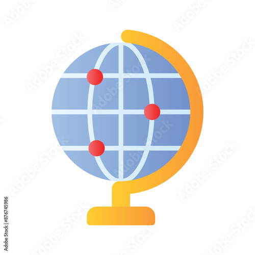 A spherical representation of Earth, showing continents, and countries, often used to symbolize global concepts or geography