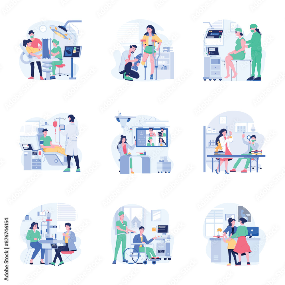 Bundle of 09 Medical Care Flat Illustrations
Bundle of 09 Medical Care Flat Illustrations