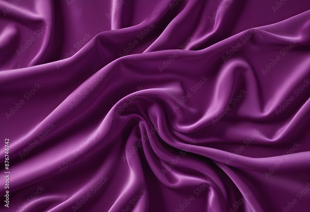 Fototapeta premium deep purple satin velvet wavy drapery texture sample background