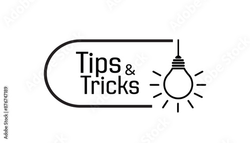 tips and tricks sign on white background
