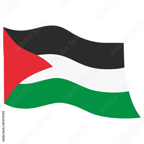 Flag of Palestine State Flat Design