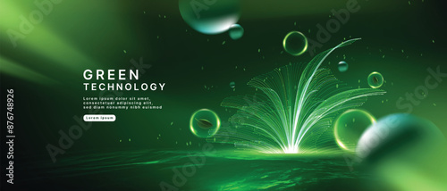 green technology futuristic and innovation background. Environment technology.Abstract technology background.Vector illustration.