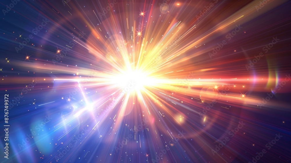 The lens flare effect adds a dynamic visual element to the design. The lens flare effect adds a dynamic visual element to the design.
