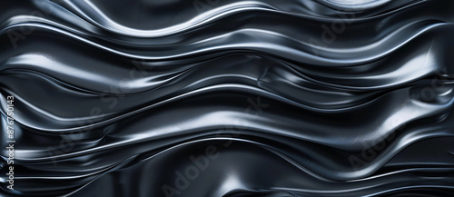 3d render of abstract dark gray background with wavy elements