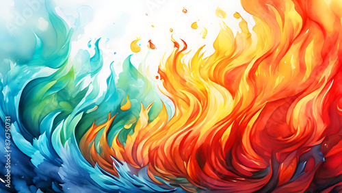 A beautiful  colorfull   flame of fire  an  abstract background